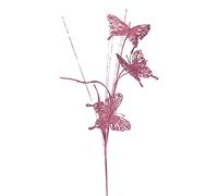 Marooma 5Pcs Artificial Glitter Berry Stem Ornaments,Simulation Butterfly Branch Christmas Tree Decor Decorative Bead Sticks Fake Photograph Props for Wedding Holiday