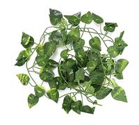 Marooma 6.89ft Artificial Leaves Hanging Vines for Reptile Decor, Reptile Plants, Leopard Gecko Hide, Terrarium Decoration, Reptile Enclosure, Terrarium Plants, Reptile Plants for Terrarium(1#)