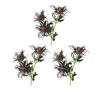 Marooma Artificial Thistle Flower Bouquet, 3 Pcs Long Stems Faux Thistles Bunch Eryngium Flowers Spray Eryngium Fake Eryngium Foetidum Simulation Sea Holly for Home