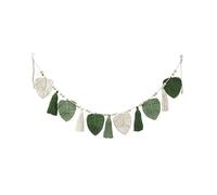 Marooma Boho Yarn Tassel Garland, Macrame Wall Hanging Leaves Handmade Woven Wall Art Leaf Bunting Wall Hanging for Classroom Party Bathroom Bedroom Living Room Decor (A)