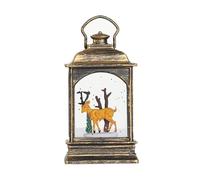 Marooma Fall Snow Globe Lantern, 5.9 Inch Swirling Glitter Swirling Glitter Lantern, Battery Operated Christmas Lantern for Home Autumn Halloween Thanksgiving (Christmas Deer)