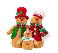 Marooma Gingerbread Man Family Christmas Plush Ornaments, 11.81 Inch Gingerbread Man Stuffed Animal Christmas Decor, Collectible Standing Figurines for Christmas Home Party Table