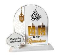 Marooma Ramadan Advent Countdown Calendar, 7.87 Inch Acrylic Ramadan Decorations for Home Eid Mubarak Table, 30 Days Countdown Calendar for Home Family Kids (D)