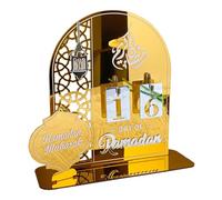 Marooma Ramadan Advent Countdown Calendar, 7.87 Inch Acrylic Ramadan Decorations for Home Eid Mubarak Table, 30 Days Countdown Calendar for Home Family Kids (A)