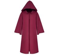 (Maroon, 2XL) Wizard Witch Mantle Outfit Unisex Cloak Adults Vampires Robe Cosplays Costumes