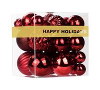 Maroon Christmas Ornaments - Christmas Tree Decorations Shatterproof Hanging Balls for Birthday Wedding Holiday Decor Set of 36pcs, Multi-Sizes(1.6",2.5",3.2")