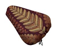 Maroon Gold Pattern Bike Seat Cover for Men Women Water Repellent Exercise Bike Seat Cushion Adjustable Bicycle Seat for Outdoor Biking