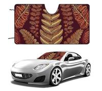 Maroon Gold Pattern Car Windshield Sun Shade Keep Car Interior Cool 55"x30" Folding Front Window Sun Shade, Heat Shield for SUV, Truck, Blocks UV