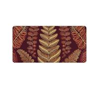 Maroon Gold Pattern Keyboard Mat Large Gaming Mouse Pad, Anti-Slip Desk Mat for Desktop Desk Work/Home Writing Mat 11.8 * 23.6 Inches