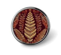 Maroon Gold Pattern Round Badge Cute Enamel Lapel Pin Brooches Button Pin Personalized Clothing Decoration Unisex Badge Holder Hats Bags Shirts Decor