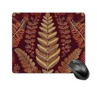 Maroon Gold Pattern Square Mouse Pad Portable Computer Mousepad with Non-Slip Rubber Base 18 * 22cm Ultra-Thin Gaming Mouse Mat for Computer Laptop Office Desk Accessories