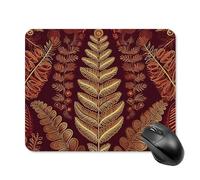 Maroon Gold Pattern Square Mouse Pad Portable Computer Mousepad with Non-Slip Rubber Base 20 * 25cm Ultra-Thin Gaming Mouse Mat for Computer Laptop Office Desk Accessories