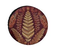 Maroon Gold Pattern Tire Covers Waterproof Anti UV Tire Cover 28inch Single Axle Wheel Covers for RV Truck SUV Trailer Universal for All Seasons