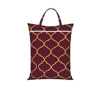 Maroon Gold Travel Laundry Bag with Handle, Portable Dirty Washing Bag for Camping Gym Holidays Ethnic Abstract Water-Repellent Laundry Tote for Suitcase Luggage