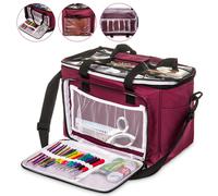 (Maroon) Hillington Knitting Storage Bag Organiser Holder