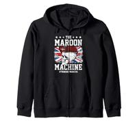 Maroon Machine Parachute Regiment Flag UK British Military Zip Hoodie