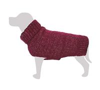 Maroon Marled Knitted Jumper - M/30 cm - Dog Clothes - Helps Protect Them From The Cold - Pet Accessories - Coats, Sweatshirts, Sweatshirts, Sweaters, Vest, Jackets, Sweaters, Raincoats and More