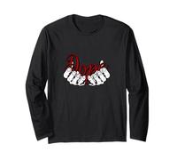 Maroon Red Burgundy Color Hands DOPE Long Sleeve T-Shirt