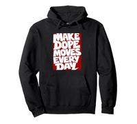 Maroon Red Burgundy Dope Moves Daily Burgundy Graphic Pullover Hoodie
