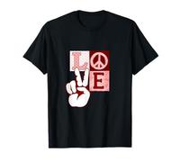 Maroon Red Burgundy Peace Love Vibes Maroon Graphic T-Shirt