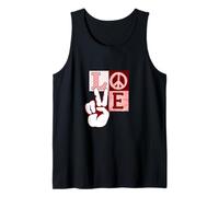 Maroon Red Burgundy Peace Love Vibes Maroon Graphic Tank Top
