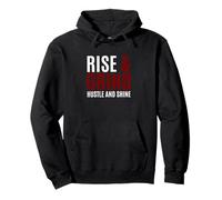Maroon Red Burgundy Rise, Grind, Hustle, Shine Maroon Pullover Hoodie