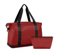 Maroon Solid Color Pure Solid Burgundy Night Travel Bag Tote Bag Weekend Bag with Toiletry Bag for Yoga Multifunctional, Maroon Solid Color Pure Plain Bordeaux, 1 Size, Maroon Solid Color Pure Plain