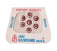 Maroon & White Round Bindi's Indian Round Flower Dot Velvet Bindi's Tattoo Forehead Sticker - 9mm
