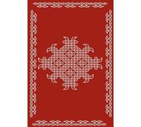 Maroon with Kolam Muggu Backdrop Cloth Indian Traditional Backdrop Pooja Rangoli Floor Mat with 4 Inch Rod Pocket Pooja Asana Cloth South Indian Festival Home Events Photo Booth Props (5x8FT)