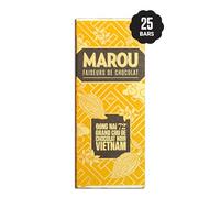 MAROU - 72% Dark Mini Chocolate Bar | Transparent Direct Trade | Vegan, Gluten Free, No Additives, Soy Free | Dong Nai Region | Single Origin Vietnam (Case-Pack 25)
