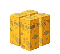 MAROU - 72% Napolitains Chocolate Squares | 20-Piece | Transparent Direct Trade | Vegan, No Additives, Soy Free | Dong Nai Region | Single Origin Vietnam (4-Pack)