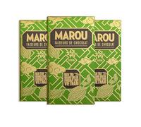 MAROU - 78% Dark Chocolate Bar | Transparent Direct Trade | Vegan, Gluten Free, No Additives, Soy Free | Ben Tre Region | Single Origin Vietnam (3-Pack)