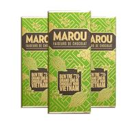 MAROU - 78% Dark Mini Chocolate Bar | Transparent Direct Trade | Vegan, Gluten Free, No Additives, Soy Free | Ben Tre Region | Single Origin Vietnam (3-Pack)