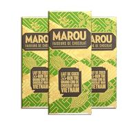 MAROU - Coconut Milk 55% Mini Chocolate Bar | Transparent Direct Trade | Vegan, Gluten Free, No Additives, Soy Free | Ben Tre Single Origin Vietnam (3-Pack)