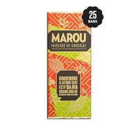 MAROU - Ginger & Lime 69% Dark Mini Chocolate Bar | Transparent Direct Trade | Vegan, Gluten Free, No Additives, Soy Free | Ba Ria Single Origin Vietnam (Case-Pack 25)