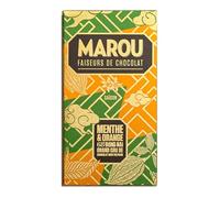 MAROU - Mint & Orange 68% Dark Chocolate Bar | Transparent Direct Trade | Vegan, Gluten Free, No Additives, Soy Free | Dong Nai Region | Single Origin Vietnam (1-Pack)