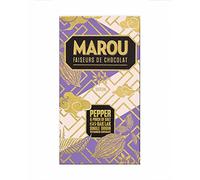 MAROU - Pepper & Salt 66% Dark Chocolate Bar | Transparent Direct Trade | Vegan, Gluten Free, No Additives, Soy Free | Dak Lak Region | Single Origin Vietnam (1-Pack)