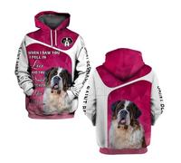 MaroYanYML Chow Chow/Chihuahua/Labrador Hoodies 3D Graphic Printed When I Saw You I Fell in Love Animals Hoodie Pets Dog Pocket Pullover Sweatshirt Men's Clothing