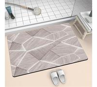 MaroYanYML Geometric Wood Grain 3D Print Super Absorbent Bath Mat Non-Slip Quick Dry Bathroom Rug Modern Light Effect Floor Mats