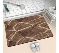 MaroYanYML Geometric Wood Grain 3D Print Super Absorbent Bath Mat Non-Slip Quick Dry Bathroom Rug Modern Light Effect Floor Mats