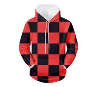 MaroYanYML Men/Women 3D Printed Hooded Sweatshirt Argyle Abstract Mathematical Geometric Pattern Long Sleeve Casual Daily Wear Pullover Tops