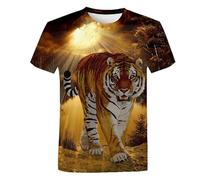 MaroYanYML Women's Men's Roaring Tiger 3D Print T-Shirts Cool Casual O-Neck Short Sleeve Tee Shirt Streetwear Pullover Tops