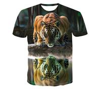 MaroYanYML Women's Men's Roaring Tiger 3D Print T-Shirts Cool Casual O-Neck Short Sleeve Tee Shirt Streetwear Pullover Tops
