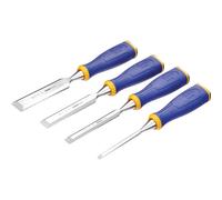 IRWIN 10505173 Marples M500 Bevel Edge All-Purpose Chisel with Striking Cap 4-Piece Set (Clamshell), Set of 4