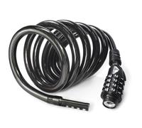 MARQUE Combination Bike Lock Cable- 3/8 inch (5FT, 10FT, 15FT, 25FT) Resettable Combination Lock, Anti-Theft Coiled Secutiry Cable for Bicycles, Kayaks, Paddle Boards, Gates and Outdoor Gear (5 FT)