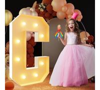 Marquee Light Up Letters KT Board Giant Mosaic Frame DIY Kit Birthday Party Decor,Wedding Backdrop Anniversary Decoration Foam Board(Letter C,120cm/4FT)