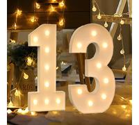 Marquee Light Up Numbers, Led Large Numbers Letters Sign Numbers Large Light Up Numbers Letters Led Light Up, Wedding Birthday Party Home Cardboard with Light Bulbs Pre-Cut Kit (Color : Number 13, S