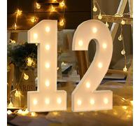 Marquee Light Up Numbers, Led Large Numbers Letters Sign Numbers Large Light Up Numbers Letters Led Light Up, Wedding Birthday Party Home Cardboard with Light Bulbs Pre-Cut Kit ( Color : Number 12 , S