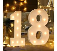 Marquee Light Up Numbers, Led Large Numbers Letters Sign Numbers Large Light Up Numbers Letters Led Light Up, Wedding Birthday Party Home Cardboard with Light Bulbs Pre-Cut Kit (Color : Number 18, S