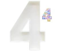 Marquee Numbers, Number 4 Mosaic Numbers For Balloons 3Ft Tall Cut-Out Extra Large for Party Decor, Photo Props, New Years Decorations 2024 Style 2, Décor intérieur pour la maison